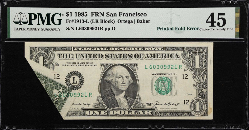 Fr. 1913-L. 1985 $1 Federal Reserve Note. San Francisco. PMG Choice Extremely Fi...