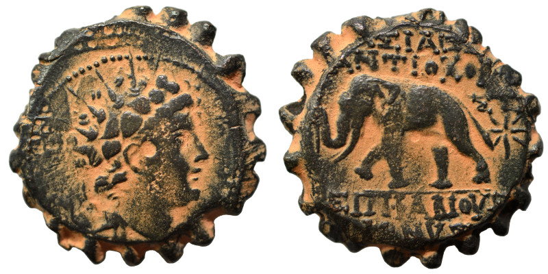 SELEUKID KINGS of SYRIA. Antiochos VI Dionysos, 144-142 BC. Ae Serrate (bronze, ...