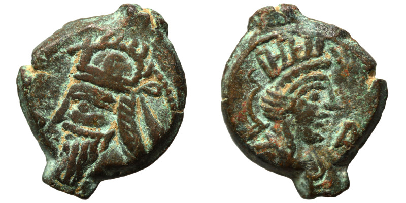 KINGS of PARTHIA. Vologases IV, circa 147-191. Dichalkon (bronze, 3.65 g, 18 mm)...