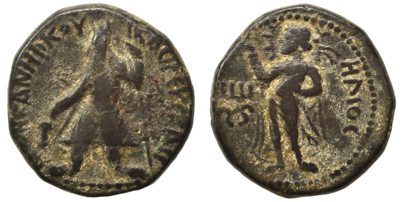 INDIA. Kushan Empire. Kanishka I, circa 127-152. Ae tetradrachm (bronze, 8.41 g,...