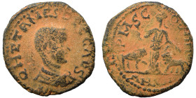 MOESIA SUPERIOR. Viminacium. Herennius Etruscus, as Caesar, 249-251. Ae (bronze, 12.30 g, 26 mm). Laureate and cuirassed bust to right. Rev. Moesia st...
