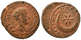 MESOPOTAMIA. Carrhae. Gordian III, 238-244. Ae (bronze, 4.28 g, 20 mm). Radiate, draped and cuirassed bust right. Rev. Star within crescent. RPC VII 3...