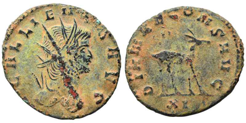 Gallienus, 253-268. Antoninianus (bronze, 3.19 g, 21 mm), Rome. GALLEINVS AVG Ra...