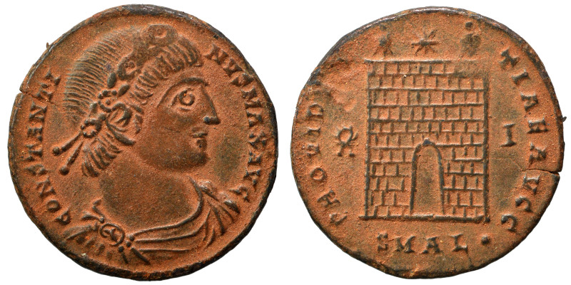 Constantine I, 307/310-337. Follis (bronze, 2.65 g, 19 mm), Alexandria. Laureate...