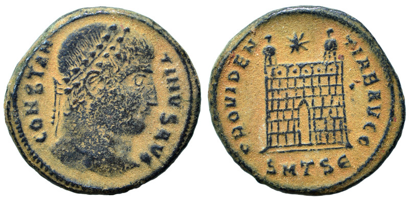 Constantine I, 307/310-337. Follis (bronze, 3.97 g, 19 mm), Thessalonica. CONSTA...