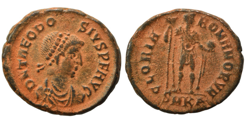 Theodosius I, 379-395. (bronze, 5.42 g, 22 mm), Cyzicus. D N THEODO-SIVS P F AVG...