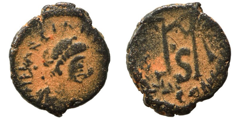 Marcian, 450-457. Nummus (bronze, 0.90 g, 10 mm), Constantinople. D N MARCIANVS ...