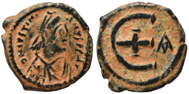 Justinian I, 527-565. Pentanummium (bronze, 2.24 g, 16 mm), Antioch. D N IVSTINI...