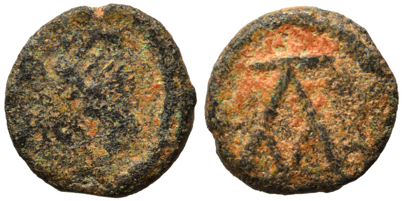Justinian I, 527-565. Nummus (bronze, 0.49 g, 9 mm), Carthage. Diademed, draped,...
