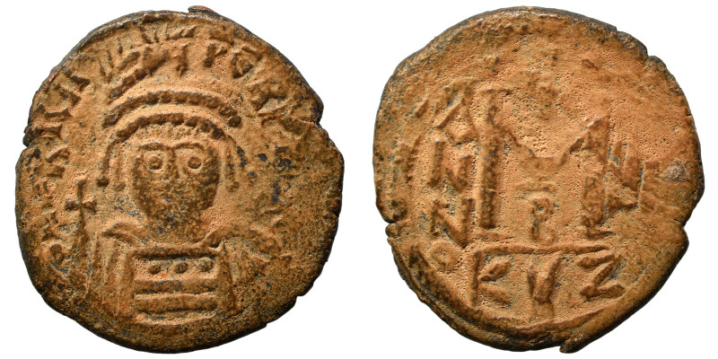 Heraclius, 610-641. Follis (bronze, 8.62 g, 27 mm), Cyzicus. DN hRACLI PERP AVG ...