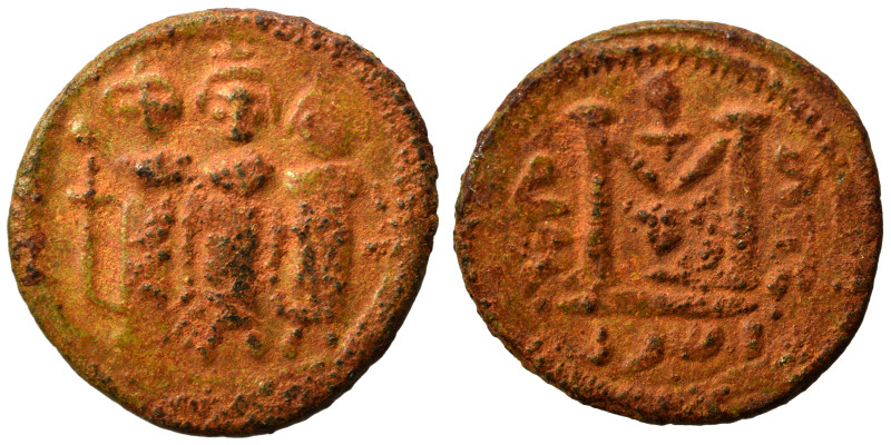 Arab Byzantine. Umayyad Caliphate, circa 640-650. Follis (bronze, 2.83 g, 18 mm)...