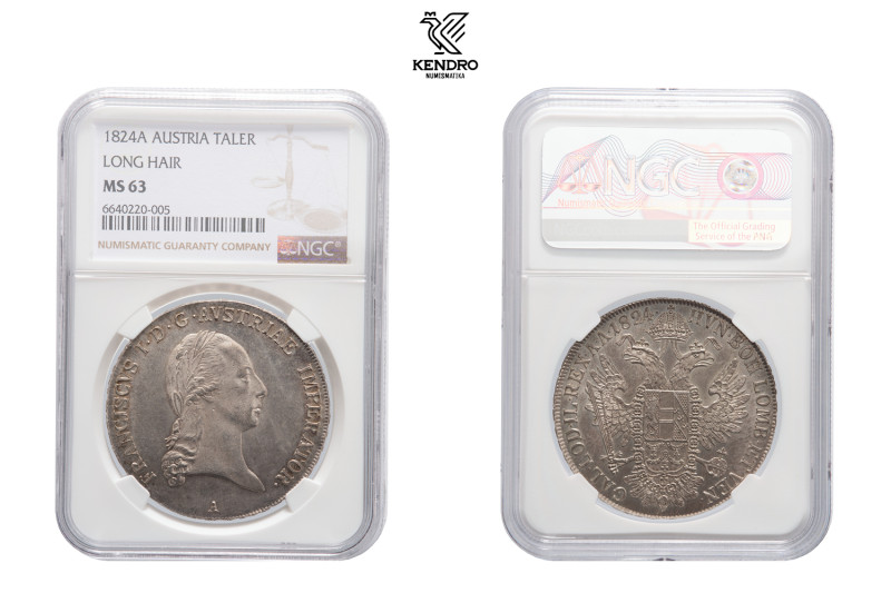 Francis I. Thaler 1824. Vienna.
NGC MS 63.

František I. Tolar 1824. Vídeň.
...