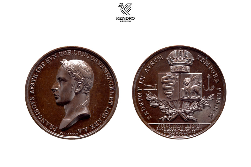 Francis I. Bronze medal 1815. Homage in Milan.
Extraordinary specimen with mirr...
