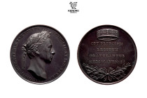 Francis I. Bronze medal 1815. Tribute in Milan.