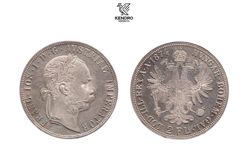 Francis Joseph I. 2 Gulden 1874. Vienna. 

František Josef I. 2 Zlatník 1874. ...