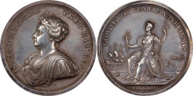 1713 Peace of Utrecht Medal. Silver, 58 mm. Eimer-458, MI 399/256. SP-55 (PCGS).

1148.9 grains. Attractive medium gray with a subtle violet and blu...