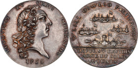 1758 Oswego Captured Medal. Betts-415. Silver, 31 mm. AU-58 (PCGS).

174.9 grains. Reeded edge. The only victories medal of the French and Indian Wa...