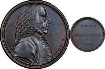 1773 Lord Chatham Medal. Betts-522. Copper, 25 mm. MS-63 BN (PCGS).

89.2 grains. Lustrous chocolate brown with hints of mint red inside the rim. Th...