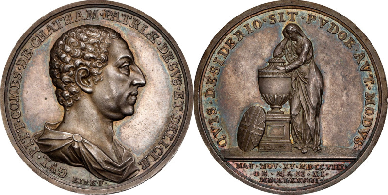 1778 William Pitt Memorial Medal. Betts-523. Silver, 37 mm. MS-63 (PCGS).

324...