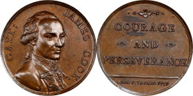 1779 Cook Courage and Perseverance Medal. Betts-555. Bronze, 38 mm. MS-63 (PCGS).

261.9 grains. A charming memorial medal struck to honor the lamen...
