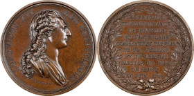 1785 Perouse’s Expedition Medal. Milford-Haven 170 var. Bronze, 60 mm. SP-63 (PCGS).

1531.1 grains. Nice glossy chocolate brown with a boldly detai...