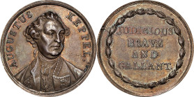 1779 Admiral Keppel Medal. BHM-214. Silver, 40 mm. AU-58 (PCGS).

323.6 grains. An attractive blend of subtle toning highlights brings life to other...