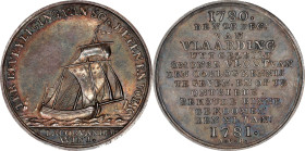 1780 Escape of the Dutch Fishing Fleet Medal. Betts-574. Silver, 32 mm. MS-63 (PCGS).

176.1 grains. Deep old toning of gold, burgundy, olive and bl...