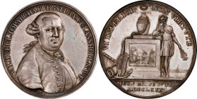 1781 Death of Admiral Crul at Saint Eustatius Medal. Betts-581. Silver, 45 mm. MS-62 (PCGS).

468.9 grains. Dusky silver gray with some darker tonin...
