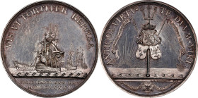 1781 Dutch Naval Victory at Cadiz Medal. Betts-583. Silver, 45 mm. MS-62 (PCGS).

468.9 grains. Deeply reflective and boldly lustrous, mostly brilli...