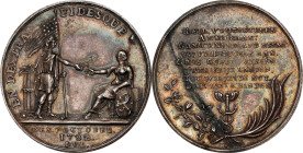 1782 Dutch-American Treaty of Commerce Medal. Betts-606. Silver, 32 mm. AU-58 (PCGS).

190.5 grains. A very popular piece, featuring the first appea...