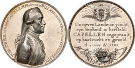 1782 Johan Derk, Baron van der Capellen Medal. Betts, p. 305, Van Loon suppl. 579. Silver shells, 49 mm. MS-60 (PCGS).

642.8 grains. Brilliant silv...
