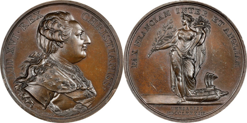 1783 Treaty of Versailles Medal. Betts-611. Bronze, 42 mm. MS-63 BN (PCGS).

5...