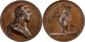 1783 Treaty of Versailles Medal. Betts-612. Bronze, 42 mm. MS-63 BN (PCGS).

405.9 grains. Choice light brown with mint color and golden toning arou...