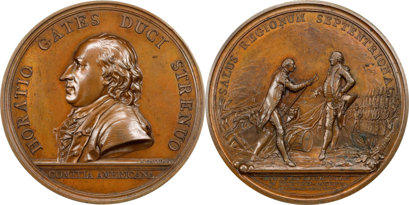 1777 (1787) Horatio Gates at Saratoga Medal. Betts-557. Bronze. MS-63 BN (PCGS)....