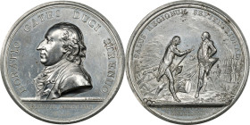 1777 (ca. 1801) Horatio Gates at Saratoga Medal. Betts-557, Julian MI-2. Tin. AU-58 (PCGS).

1125.9 grains. An important early Comitia Americana med...