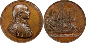 1779 (ca. 1789) John Paul Jones Medal. Betts-568. Copper, 55.9 mm. MS-63 (PCGS).

1520.0 grains. A superb original striking of the only naval medal ...