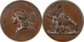 1776 (1783) Libertas Americana Medal. Betts-615. Bronze, 48 mm. MS-63 BN (PCGS).

782.9 grains. A superbly attractive and original example of this h...