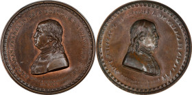 (Ca. 1801) Benjamin Franklin Ne A Boston medal by Lienard. Fuld FR.ME.NL.10, Greenslet GM-25. Copper repousse, uniface, 46.5 mm. MS-64 BN (PCGS).

8...
