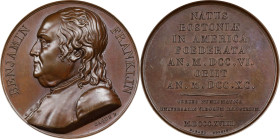 1818 Benjamin Franklin Series Numismatica Medal. Fuld FR.M.SE.1. Bronze, 41 mm. SP-65 BN (PCGS).

583.3 grains. Obverse die by Caque. Gloriously lus...