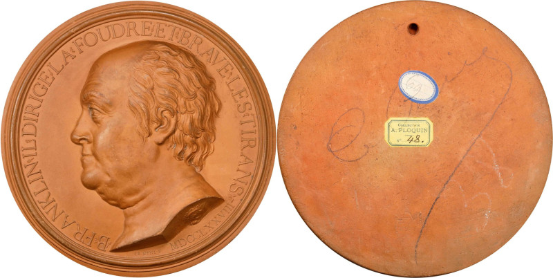 1778 Benjamin Franklin Portrait Medallion. Bare Head Left; French Legend. By Jea...