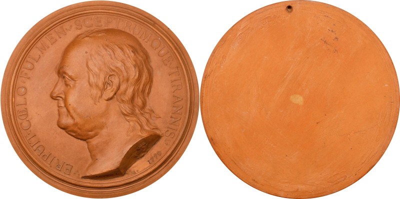 “1779” (circa 1890s) Benjamin Franklin Portrait Medallion. Bare Head Left, Latin...