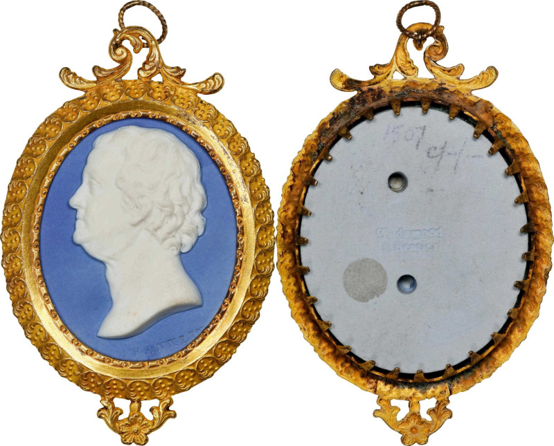 (Ca. 1775) Benjamin Franklin portrait medallion by Wedgwood and Bentley. Modeled...