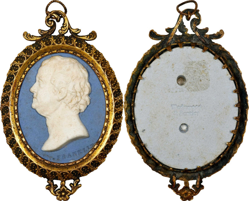 (Ca. 1775-80) Benjamin Franklin portrait medallion by Wedgwood and Bentley. Mode...