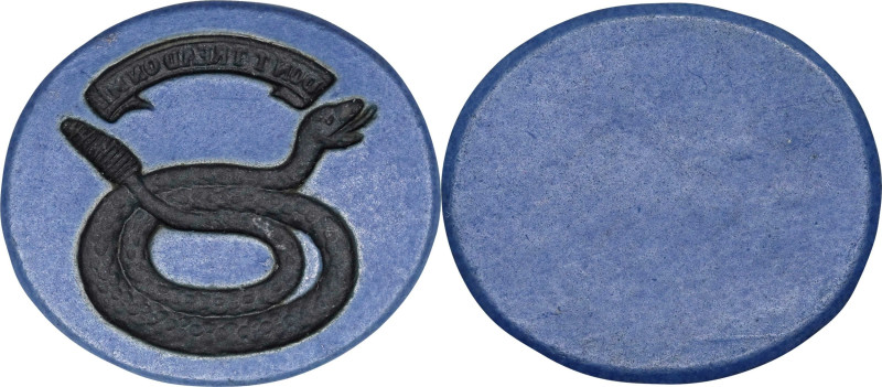 (1777) Rattlesnake DON’T TREAD ON ME intaglio seal by Wedgwood and Bentley. Jasp...