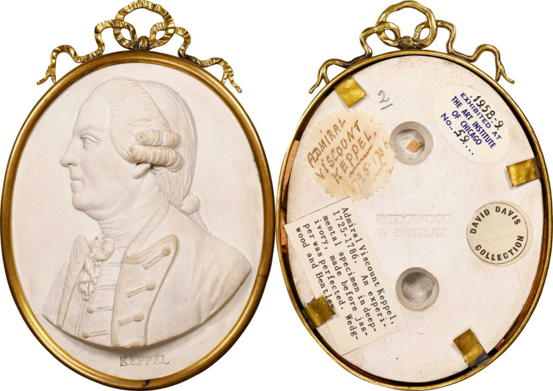 (Ca. 1779) Admiral Augustus Keppel portrait medallion by Wedgwood and Bentley. W...