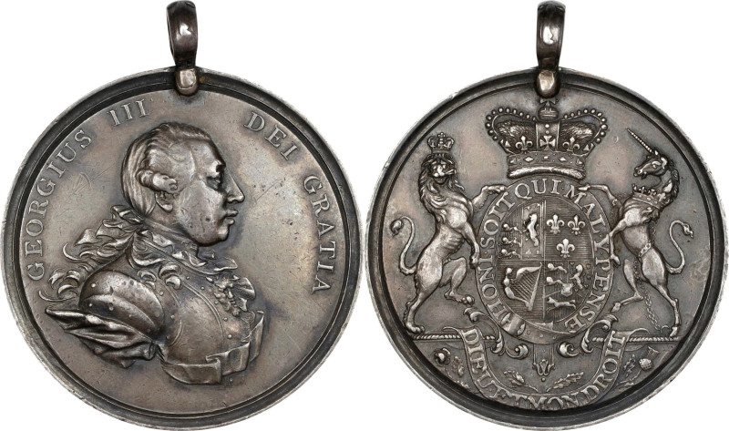 Undated (ca. 1776-1814) George III Indian Peace Medal. Struck Solid Silver. Thir...