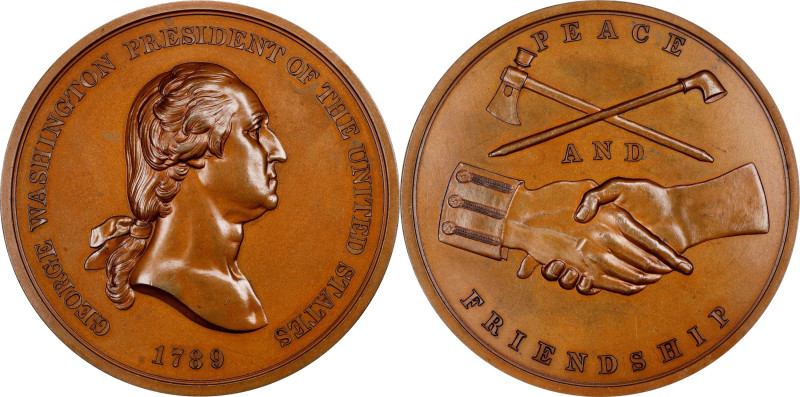 ca. 1903 George Washington Peace and Friendship Medal. Bronze. First Size. Pruch...