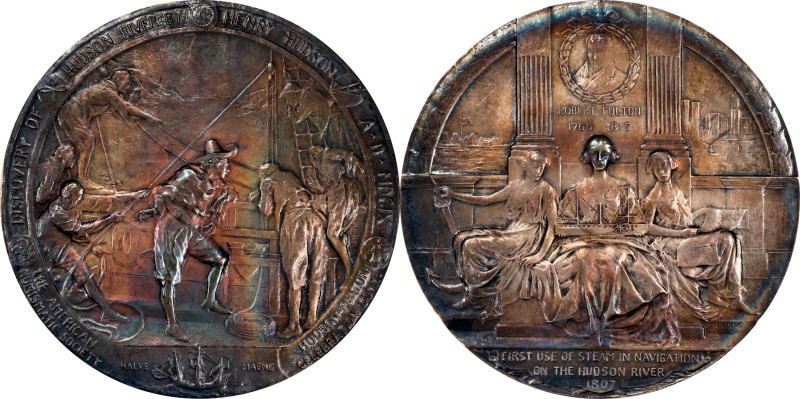 1909 Hudson-Fulton Celebration Medal. First Size. By Emil Fuchs. Miller-23, Rula...