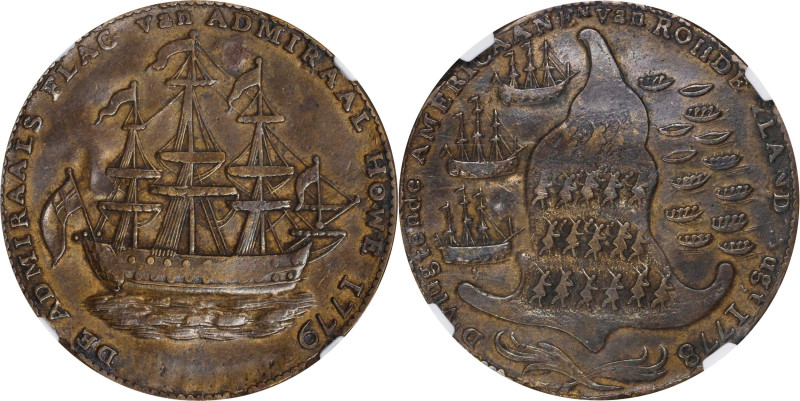 "1778-1779" (ca. 1780) Rhode Island Ship Medal. Betts-562, W-1730. Without Wreat...