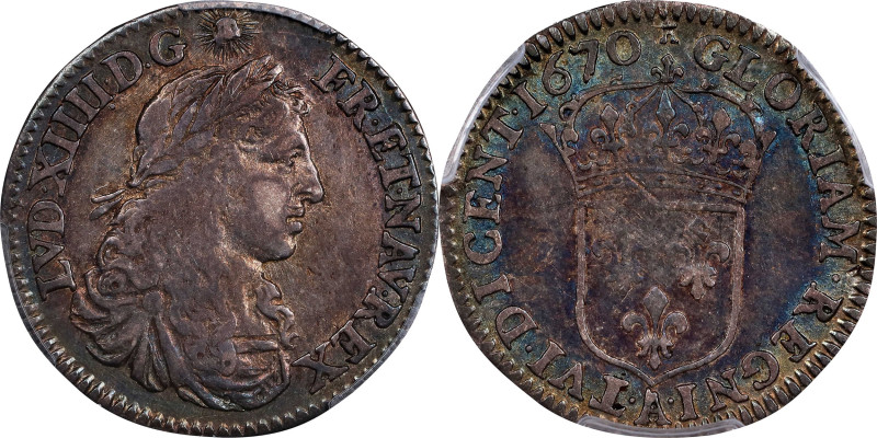 1670-A 5 Sols. Paris Mint. Martin 8-C, Lecompte-186, Hodder-3, W-11605. EF-45+ (...